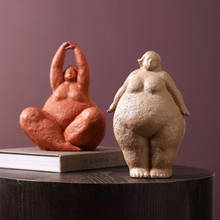 Abstract Fat Lady Figurines Vintage Woman Statue Tabletop Resin Crafts Gifts Home Decoration Ornaments Creative Figures 2024 - buy cheap