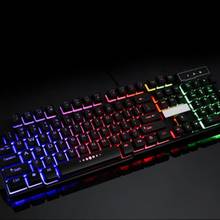 Hot Sale 104 Keys Colorful LED Mechanical Keyboard LED Illuminated Backlit USB Wired Desktop Gaming Keyboard 2024 - buy cheap