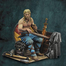 Figura de resina de hombre antiguo, Kit de modelo sin pintar, sentado con espada, nuevo, sin montar, 1/32 2024 - compra barato