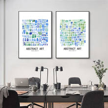 Nordic Minimalist Abstract Art Wall Art Canvas Paintings Green and Blue Spots Wall Art Prints and Posters Living Room Home Decor 2024 - buy cheap