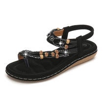 Sandalias Bohemias de playa para mujer, zapatos planos con punta abierta, chanclas de talla grande 42, para verano, 2021 2024 - compra barato