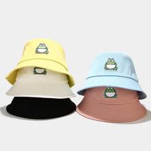 Chapéu forma de sapo com desenhos, chapéu balde de pesca estilo panamá 2024 - compre barato