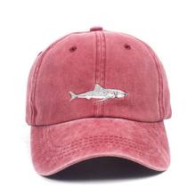 Snapback Embroidered Shark Baseball Caps Vintage Washed Men Outdoor Fishing Cap Cotton Casual Female Hat Dad Bone 2024 - buy cheap