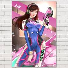 Bordado de diamantes de chica de dibujos animados, pintura de Overwatchs d.va, imágenes de diamantes de imitación, mosaico de diamantes de punto de cruz FC148 2024 - compra barato