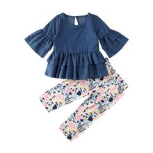 Citgeett Spring Toddler Kid Baby Girl Denim Outfits Clothes Dress Tops Floral Leggings Pants Autumn Set 2024 - buy cheap