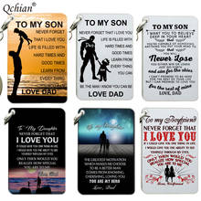 To My Son Never Forget That I Love You Print Keychain To My Daughter I Love You To My Boyfriend Print Keychain for Men Women 2024 - buy cheap