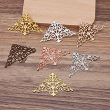 50 pcs/lot 32*50 mm Copper Filigree Flower Metal Connector Charms For Jewelry Making Findings 2024 - buy cheap