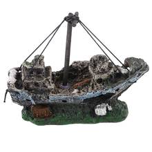 Barco Pirata en acuarios, decoración de paisaje de Acuario, accesorios de pecera, adorno de barco de resina 2024 - compra barato