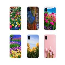 Силиконовые чехлы для телефонов samsung Galaxy J1 J2 J3 J4 J5 J6 J7 J8 Plus 2018 Prime 2015 2016 2017 синие весенние цветные тюльпаны 2024 - купить недорого
