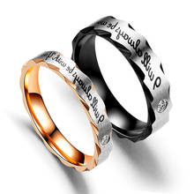 Письмо палец ювелирные изделия кольцо с кубическим цирконием 4/6 мм черный/розовое золото Цвет, нержавеющая сталь, для свадьбы, для мужчин и женщин, ювелирное изделие для помолвки 2024 - купить недорого