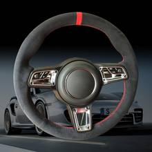 Cubierta de volante de coche, accesorio para Porsche Macan Cayenne, piezas de automóviles, interior, negro, 2015-2016 2024 - compra barato