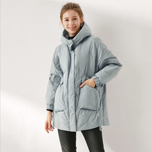 XIYUAN women hooded long duck down jacket female fashion slim warm coat lady thickened winter Europe and America down clothes 2024 - buy cheap