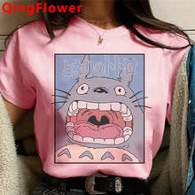 Top de verano de Totoro Studio Ghibli para mujer, ropa de calle grunge, ulzzang camiseta blanca, top vintage de verano 2024 - compra barato