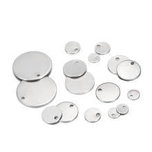 10-50pcs/lot 6-30mm Round Stainless Steel Dog Tag Charms Pendants For DIY Necklaces Bracelets Jewelry Making Findings Supplies 2024 - buy cheap