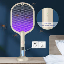 Raqueta eléctrica para matar insectos 2 en 1, útil, recargable por USB matamoscas, luz Led, Mata Mosquitos 2024 - compra barato