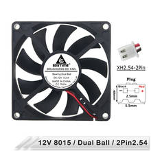 2 Pieces Gdstime DC 12V 80mm x 15mm Dual Ball Bearing PC CPU Case Cooling Fan 80x80x15mm 8cm 8015 Brushless Radiator Cooler 2Pin 2024 - buy cheap