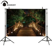 Allenjoy photophone backdrops Enchanted Forest Tree Wood Bridge Night Glitter Nature photography backgrounds photocall banner 2024 - buy cheap