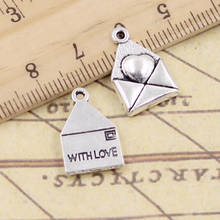 10pcs Charms Love Letter Heart With Love 18x12mm Tibetan Silver Color Pendants Antique Jewelry Making DIY Handmade Craft Pendant 2024 - buy cheap