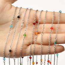 1 Meter Silver Plated Wire Wrapped Rosary Chain Faceted Crystal Stone Chains for  Jewelry Making Findings DIY Bracelet Necklace 2024 - buy cheap