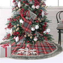 120 см клетчатая Рождественская елка юбка тканевые коврики для гостиной коврик Украшение для рождественской вечеринки украшение для дома U3 2024 - купить недорого