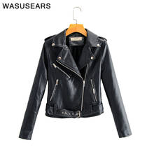 Plus size leather jackets for women long sleeve black faux leather jacket sashes zipper autumn elegant women coats streetwear 2024 - buy cheap