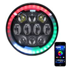 DOT-faro LED para motocicleta, lámpara de cabeza de 5,75 pulgadas, Halo RGB de 80W, 5, 3/4 pulgadas, modo de música remoto por aplicación Bluetooth, Ojos de Ángel RGB 2024 - compra barato