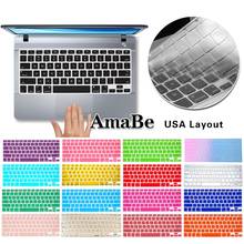 Laptop Keyboard Covers for Macbook Air 13 Pro 15 Inch A1342 A1466 A1502 A1398 US Silicon Keyboard Cover Color Protective Film 2024 - buy cheap