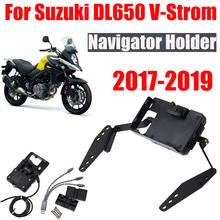 Suporte de celular com navegação usb, suporte para carregamento de motocicleta para suzuki dl650 v-tomada voro 650 dl650xt dl 650 v-display 2024 - compre barato