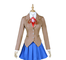 DokiDoki Literature Club cos Monika  anime cosplay jk school uniform  Cartoon woman man  costume full set Coat + shirt + skirt 2024 - buy cheap