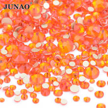 JUNAO 1400 шт смешанные размеры высокое качество гиацинт плоский заднее стекло Стразы для ногтей кристалл камень стикер не исправление апплика... 2024 - купить недорого