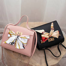 Bolsa feminina com fecho laço fita decoração mini flap hangbag bolsa de ombro carteiro atravessada bolsa feminina carteira de couro 2024 - compre barato