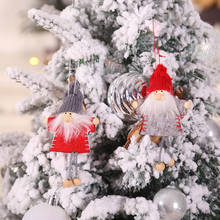2019 ano novo decoração para casa diy natal mini papai noel boneca pingentes árvore de natal pendurado ornamentos férias pacote de 4 peças 2024 - compre barato