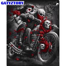 GATYZTORY-pintura por números de calavera de terror, pintura al óleo de demonio pintada a mano, pintura acrílica, regalo para decoración del hogar, 40x50cm 2024 - compra barato