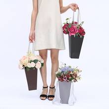 Flower Paper Boxes With Handhold Hug Bucket Rose Florist Gift Party Gift Packing Cardboard Packaging Box Bag Flower Handbag 2024 - buy cheap