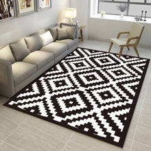 Tapete decorativo para sala de estar, preto e branco, tamanho grande, geométrico, 200x300cm, para decoração de casa, quarto 2024 - compre barato