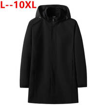 Casaco trench coat masculino plus size, 10xl, 8xl, 6xl, 5xl, 2020, destacável, outono, novo casual, médio longo, marca, casacos 2024 - compre barato