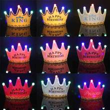 Party Hat Flashing Light LED Glow Hats Headband Adult Kids Princess Crown Cap Happy Birthday Decorations Party Kids 2024 - buy cheap