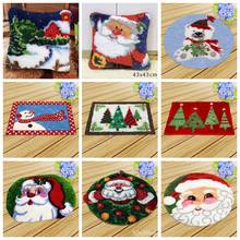 DIY Carpet Embroidery Christmas Latch Hook Rug Kits Foamiran for Needlework Cushion Mat Santa Claus 3D Embroidery Carpet Kit Set 2024 - buy cheap