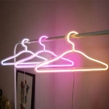 Bedroom Decor Clothes Hanger Shape Neon Sign Lights Modern LED Stripe Made Neon Lamp Durable Home Furniture Lighting Gadget Ins 2024 - buy cheap