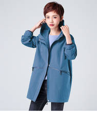 2020Fashion ladies hooded trench coat Spring autumn cotton zipper coat A-line loose trench outfitter overcoat windbreaker blouse 2024 - buy cheap
