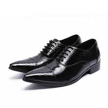 Para hombre clásico vestido formales de cuero genuino de los hombres zapatos de oficina de negocios de zapatos de moda Zapatos de zapatos Oxford para boda Soulier Homme 2024 - compra barato