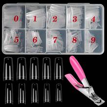 500 Pcs Clear False Nails French Style Artificial Fake Art Nails 10 Sizes DIY Acrylic Nail Tips Fake Coffin Nail With Box 2024 - buy cheap