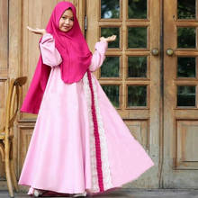 Детское платье Рамадан, кафтан, абайя, Турция, Дубай, арабское мусульманское платье для девушек, Elbise, хиджаб, одежда Caftan, Исламская одежда 2024 - купить недорого