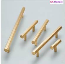 Hexagon Brass Cabinet Knobs and Handles Furniture Handles Kitchen Pulls Gold Drawer Knobs Copper Cabinet Pulls 2024 - buy cheap
