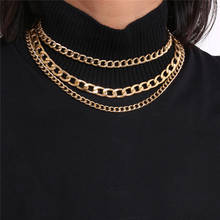 Free Shipping Multilayer Chunky Chain Choker Necklaces For Women Sweater Gold Necklace Kolye 2024 - buy cheap