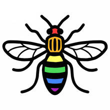 13cm *10cm Personality Manchester Rainbow Worker Bee Look Car Stickers Accessories Motorcycle Cover Scratches Waterproof PVC 2024 - buy cheap