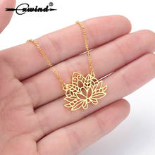 Cxwind Fashion Yoga Om Lotus Flower Pendant Necklace Inspirational Gift for Women Girls Chain Choker Jewelry collares 2024 - buy cheap