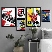 Ayrton Senna F1-Póster e impresiones de Campeón del Mundo de Fórmula, arte de pared, lienzo, pintura moderna para decoración del hogar y sala de estar 2024 - compra barato