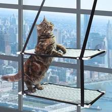 Suspensa de parede dupla camada para gatos, suporte de rede para pendurar na cama, com ventosa, até 20kg, para animal de estimação 2024 - compre barato