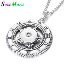 New Snap Jewelry Flower Love Heart Pendant Necklace Crystal Snap Button Necklace for Women Fit 18mm Snap Buttons Jewelry 2024 - buy cheap